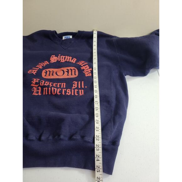 Eastern Il University Alpha Sigma Navy Blue Pullover Sweatshirt Womens Medium - Picture 5 of 11